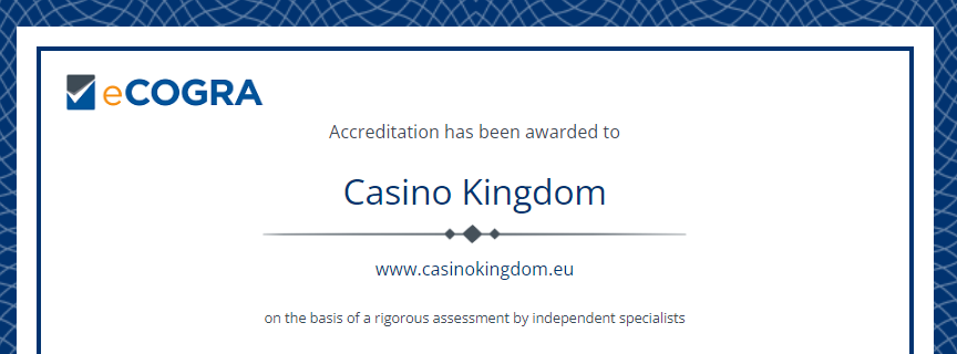 Casino Kingdom Ecogra Certificate