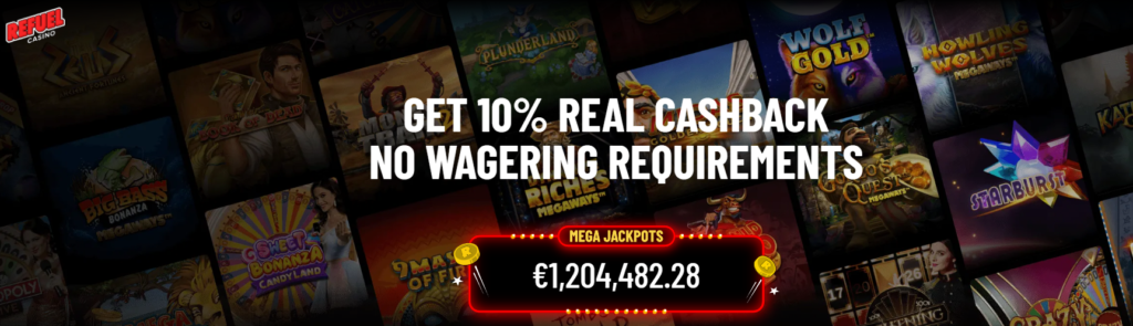casino cashback bonus no wagering 